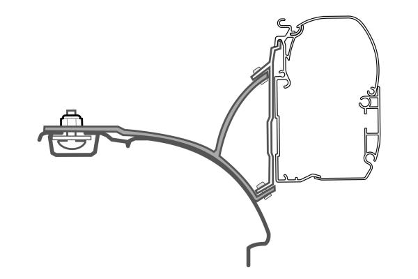 Komplettset Markise Fiamma F45s für VW T5 / T6 / T6.1 Multivan kurzer Radstand Titanium - Tuch Royal Grey #06290D01R